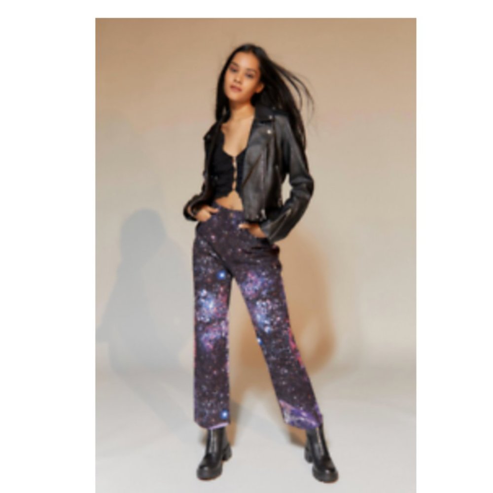 Urban Outfitters | BDG High Waisted Cowboy Jeans Space Print Straight-Leg